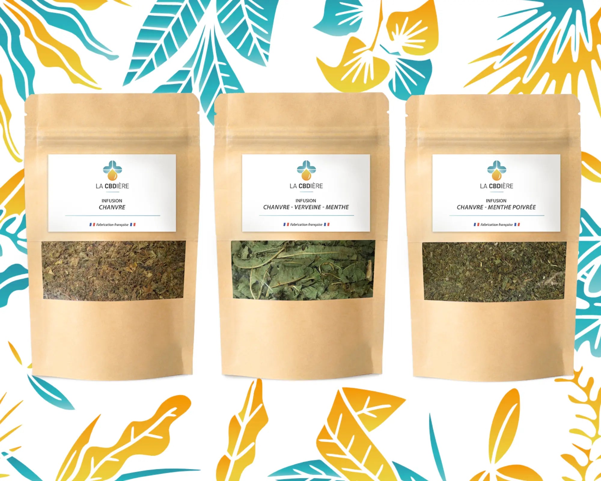 Paquet de tisane CBD bio LA CBDIÈRE pour détente, stress et sommeil