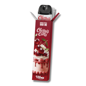 Vape VIBES 1000MG CBC+THC – saveur Cherry’s Cake – arôme gâteau aux cerises crémeux – vape légale THC < 0,2 % – puff 600 bouffées