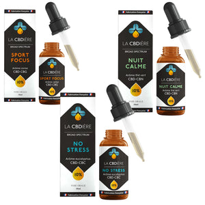 box de trois huiles de CBD LA CBDIÈRE